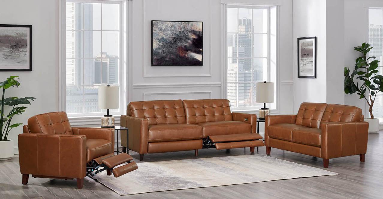 Aiden Power Footrest Leather Sofa Collection - Hydeline USA